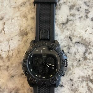 Luminox Navy Seal Blackout Chronograph Military Dive Watch 45mm